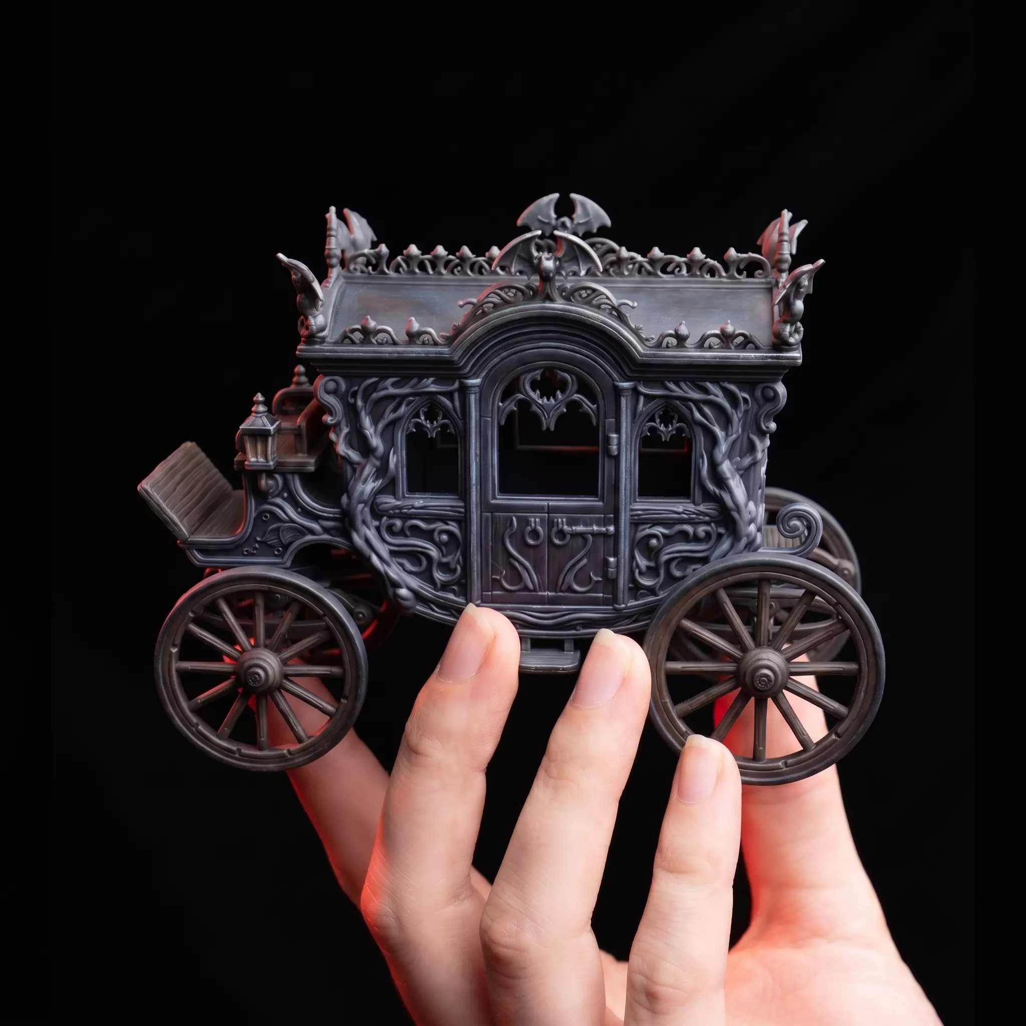 Gothic Funeral Hearse Carriage Vampire Haunted Terrain 28mm 32mm 3D print model
