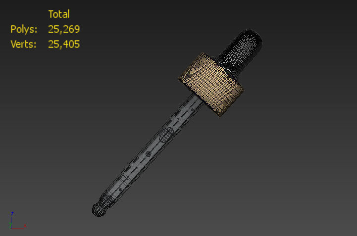 8 Dropper syringe tip gold and silver 3D model_4