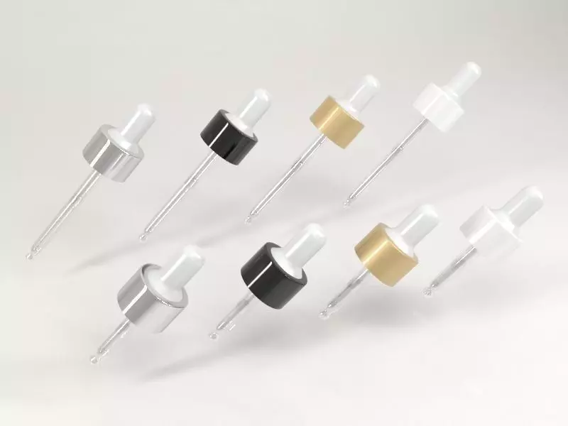 8 Dropper syringe tip gold and silver 3D model_0