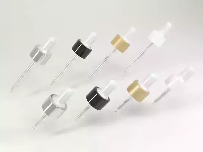 8 Dropper syringe tip gold and silver