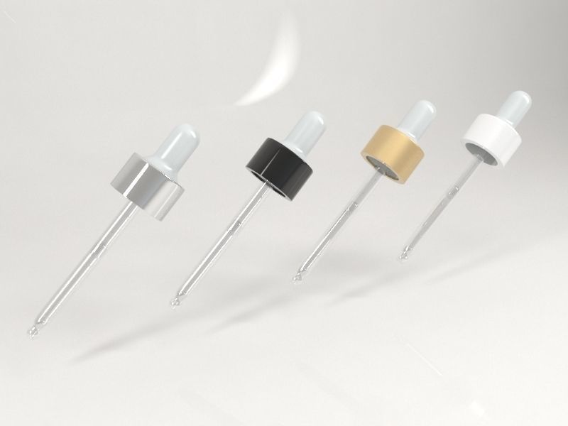 8 Dropper syringe tip gold and silver 3D model_2