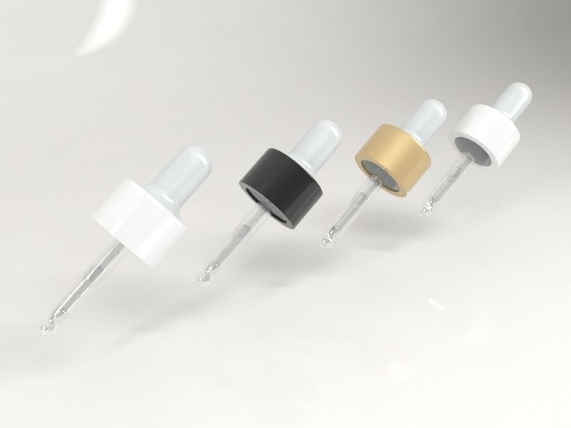 8 Dropper syringe tip gold and silver 3D model_1