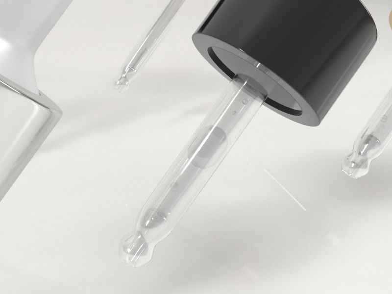 8 Dropper syringe tip gold and silver 3D model_3