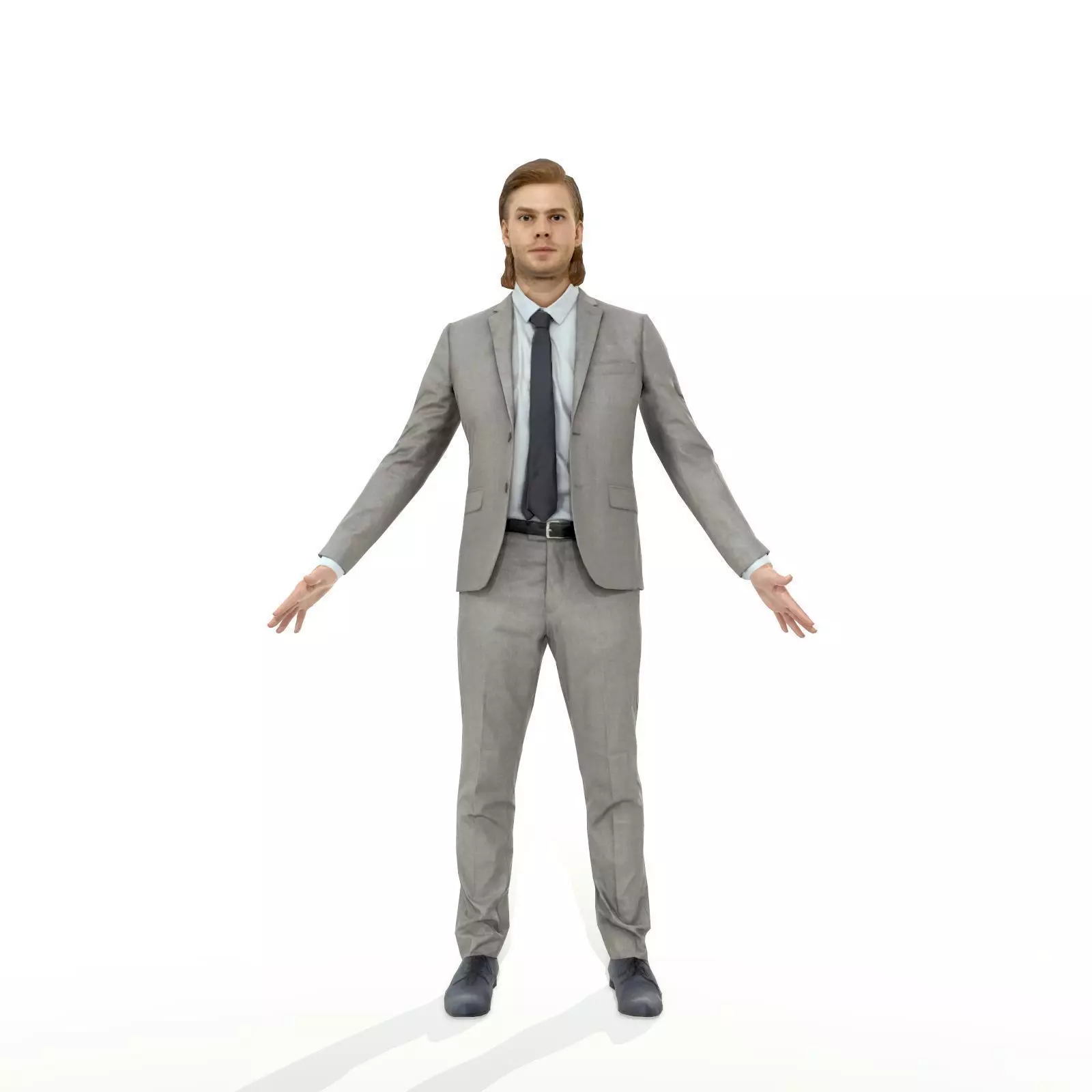 Full-body business woman and man pack Low-poly 3D model