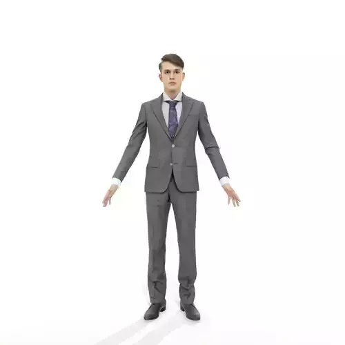 Full-body business man and woman pack Low-poly 3D model