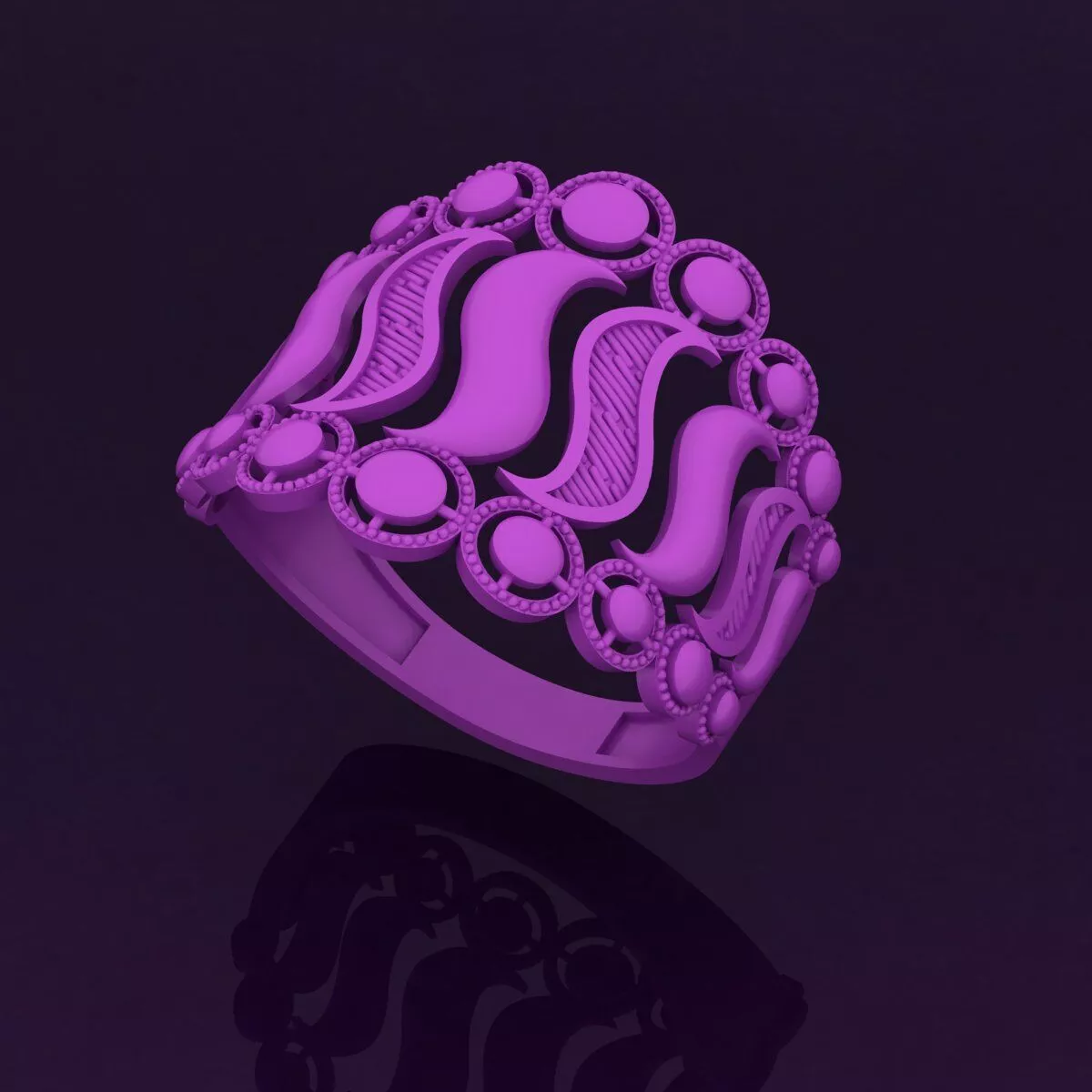 Modern Turkish Ring Design - Arabic Mesh Style 3D print model