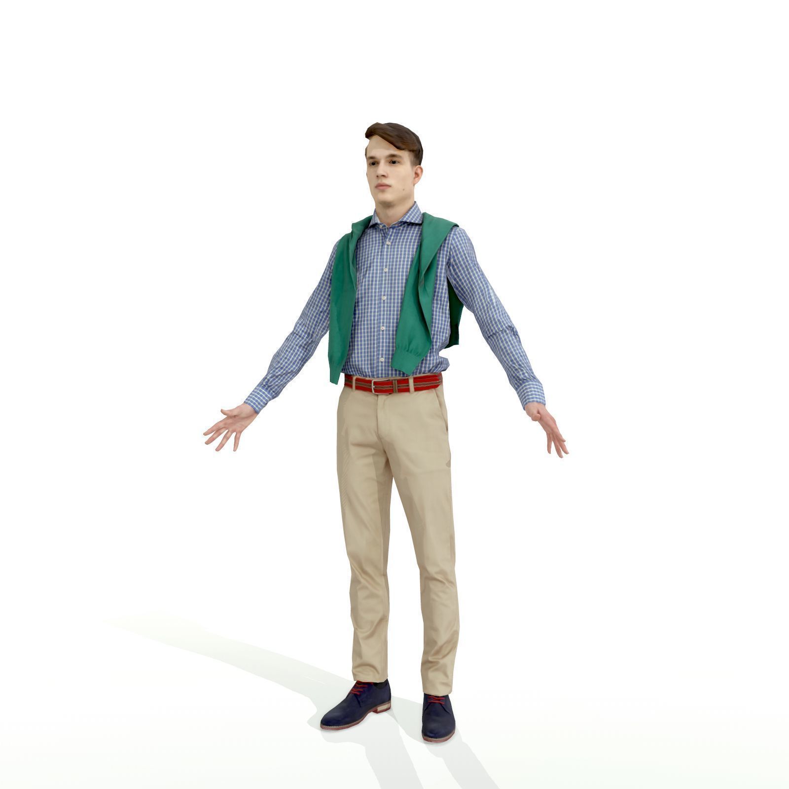 Full-body men and woman pack Low-poly 3D model_5