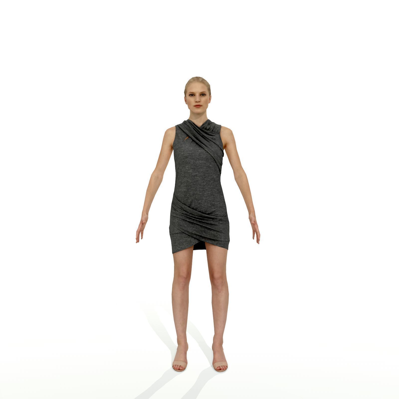 Full-body men and woman pack Low-poly 3D model_3