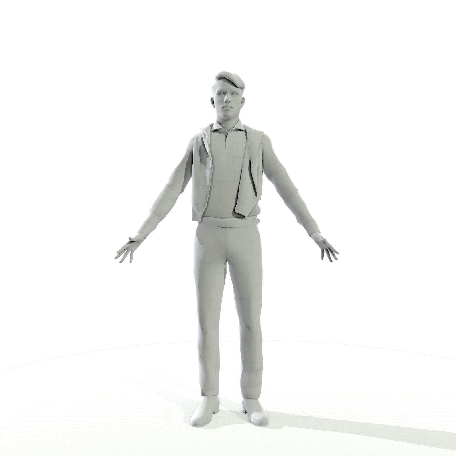 Full-body men and woman pack Low-poly 3D model_20