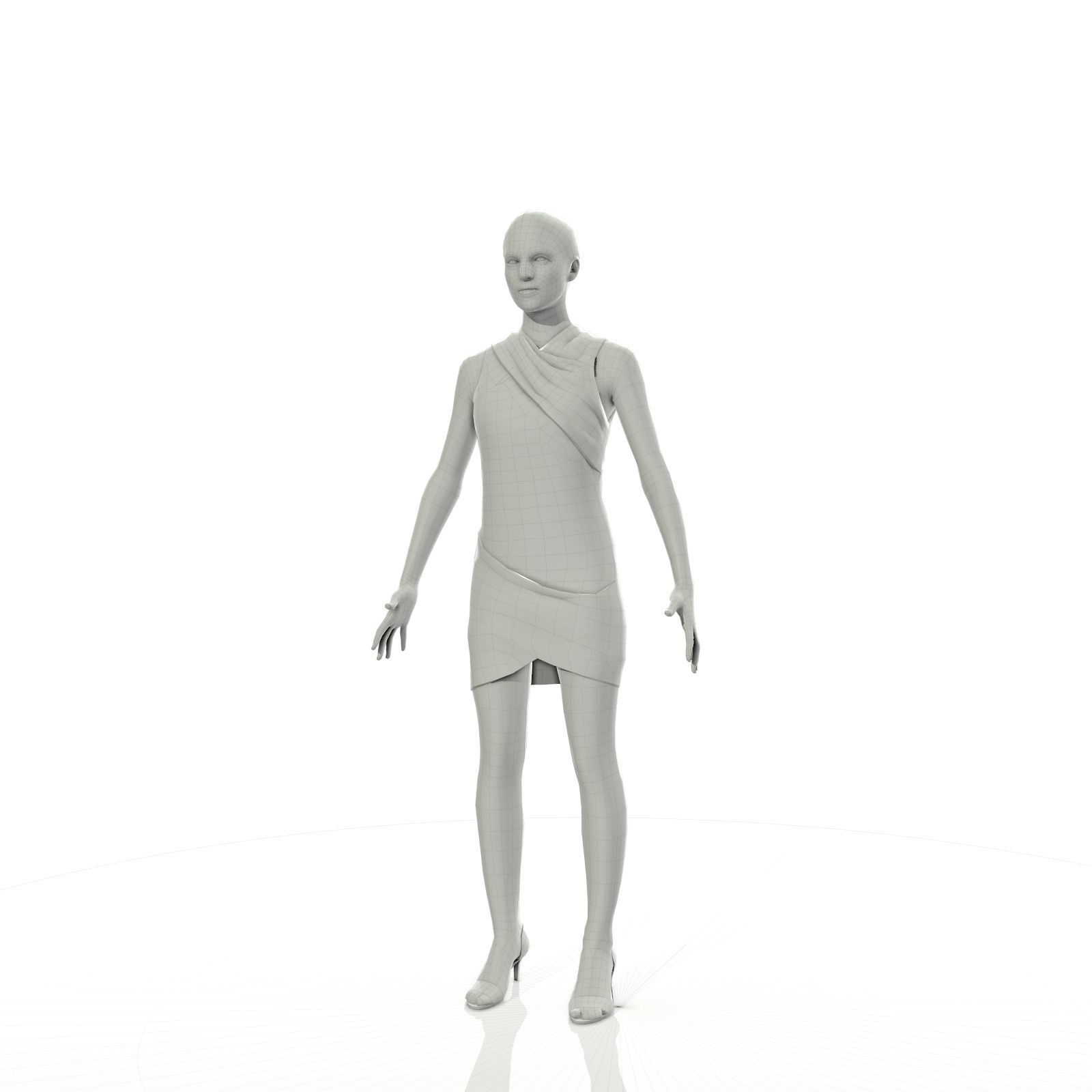 Full-body men and woman pack Low-poly 3D model_10