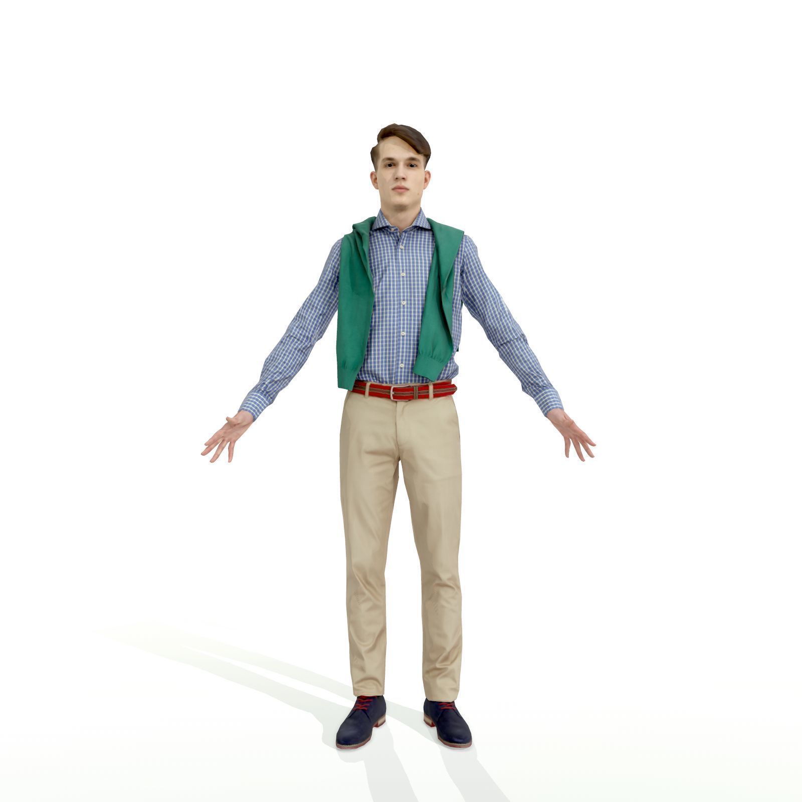 Full-body men and woman pack Low-poly 3D model_11