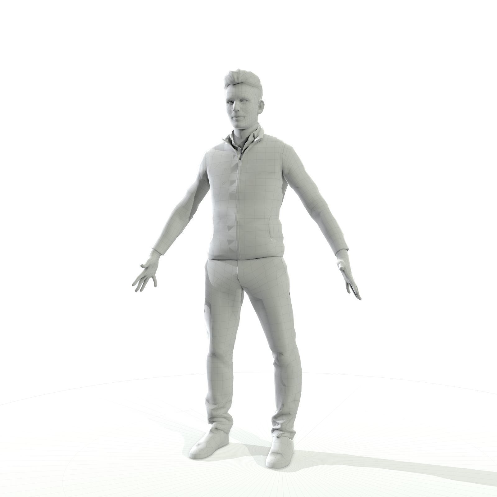 Full-body men and woman pack Low-poly 3D model_9