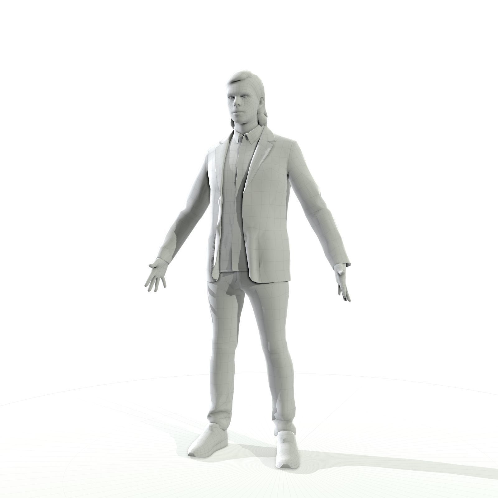 Full-body men and woman pack Low-poly 3D model_6