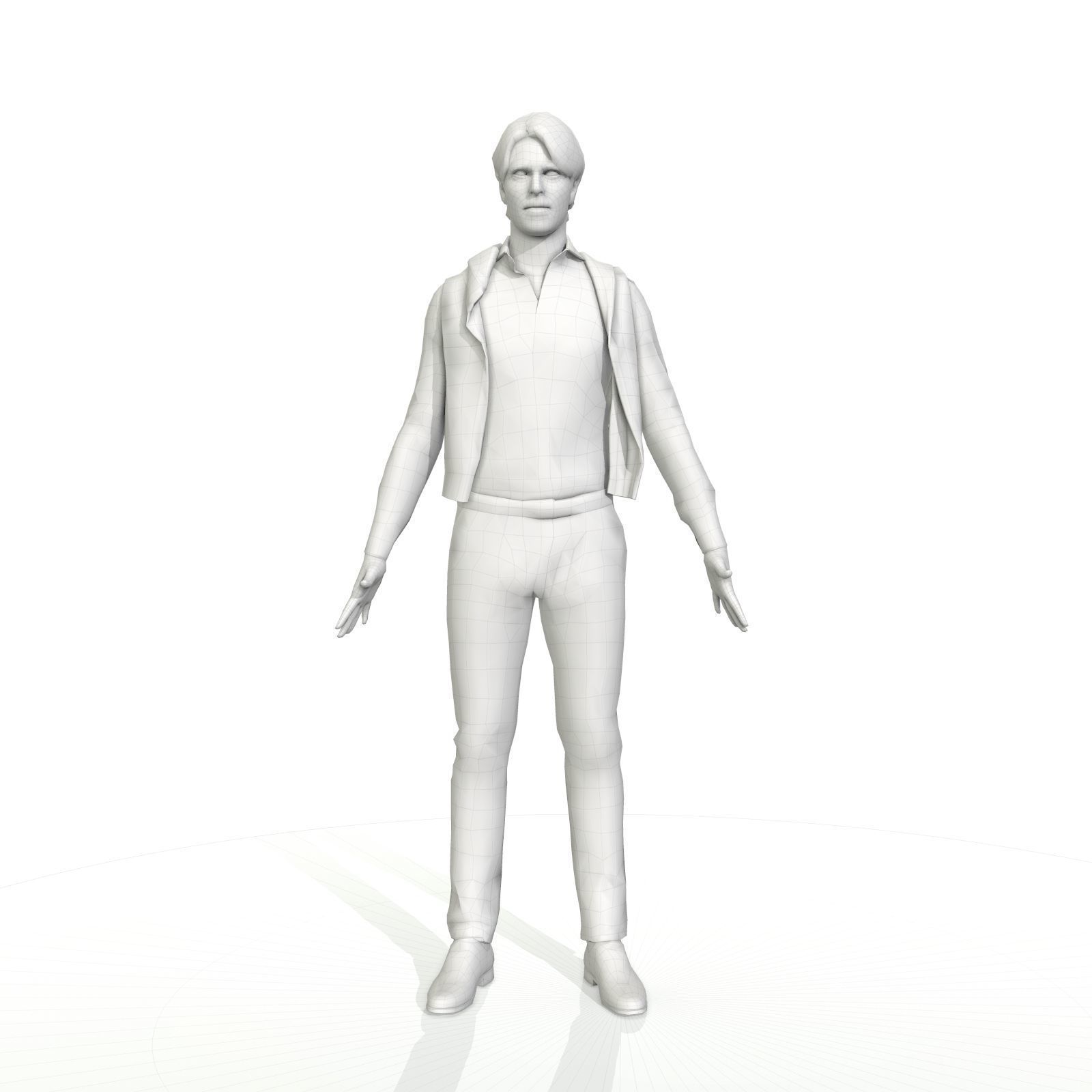 Full-body men and woman pack Low-poly 3D model_17