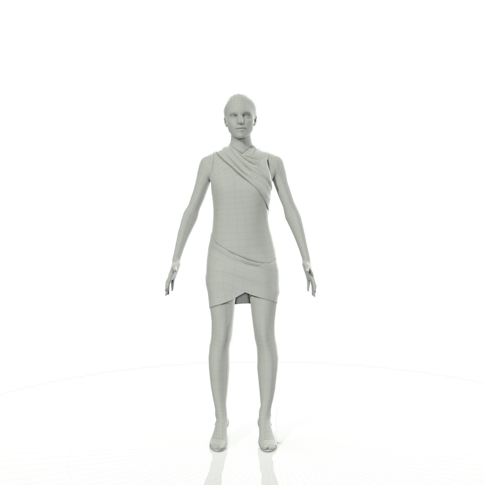 Full-body men and woman pack Low-poly 3D model_24