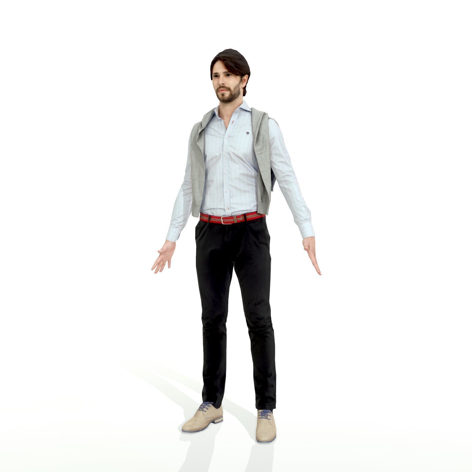 Full-body men and woman pack Low-poly 3D model_18