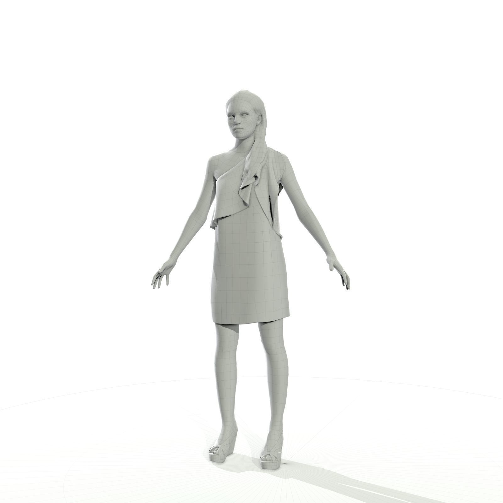 Full-body men and woman pack Low-poly 3D model_21