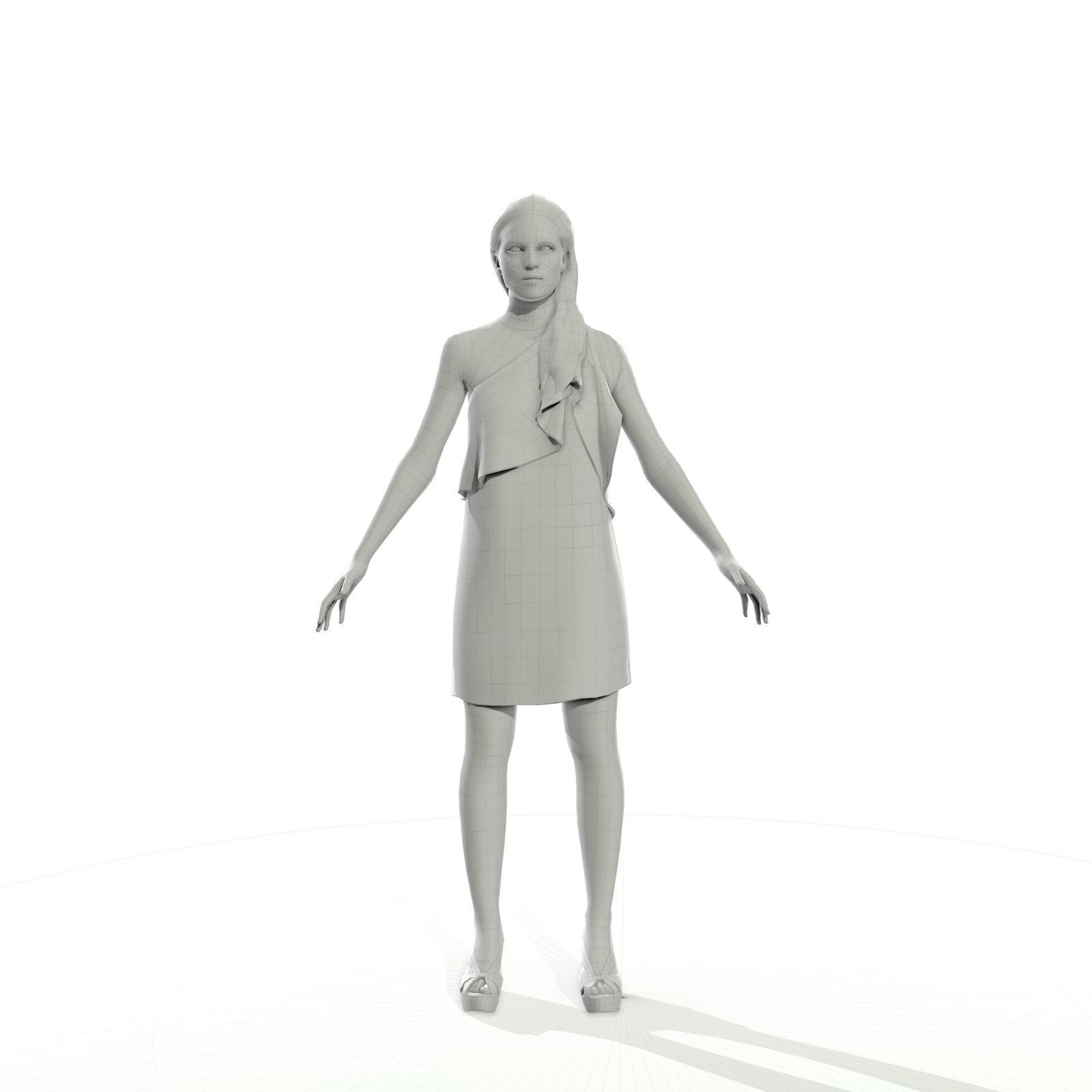 Full-body men and woman pack Low-poly 3D model_22