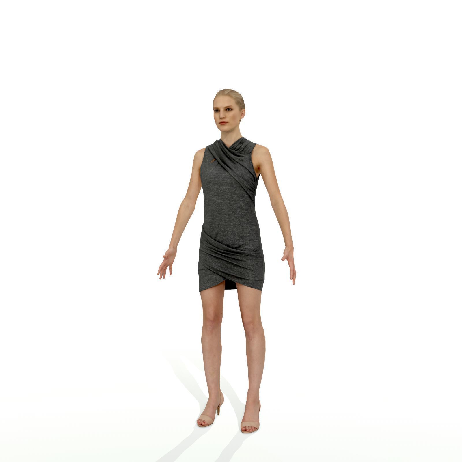 Full-body men and woman pack Low-poly 3D model_13