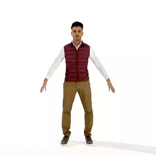 Full-body men and woman pack Low-poly 3D model