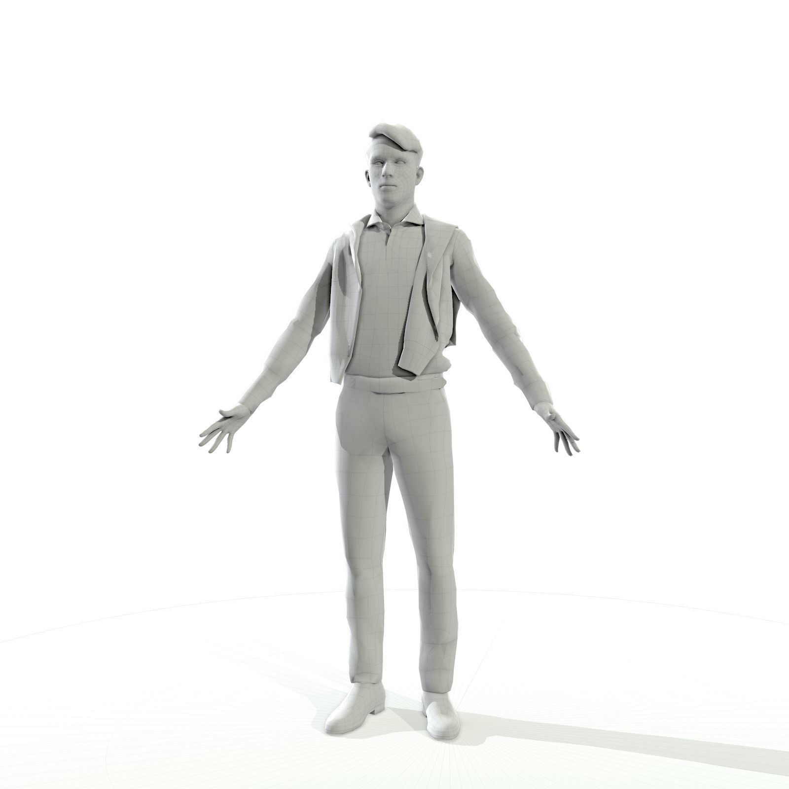 Full-body men and woman pack Low-poly 3D model_15