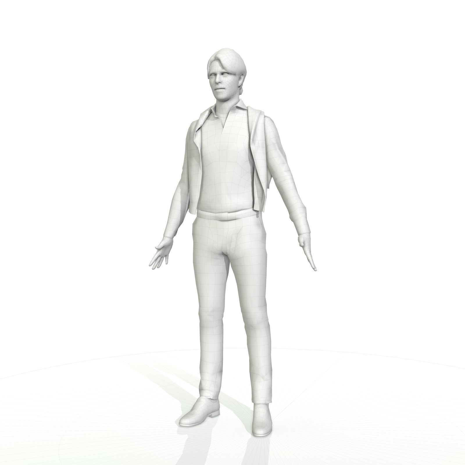 Full-body men and woman pack Low-poly 3D model_23