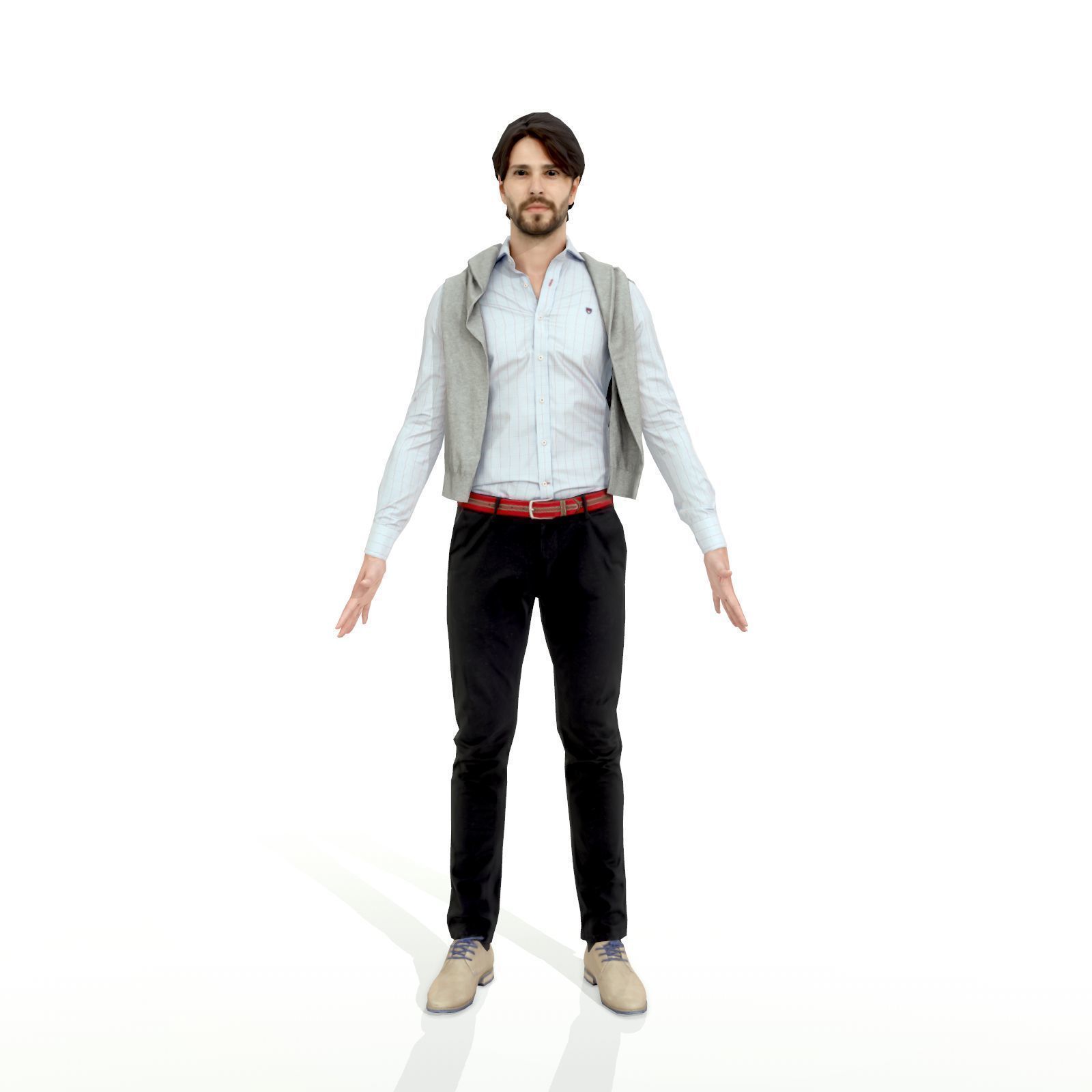 Full-body men and woman pack Low-poly 3D model_1