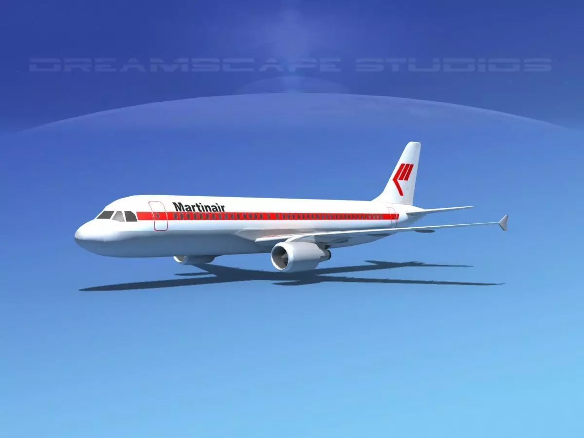 Airbus A320 LP Martinair Low-poly 3D model