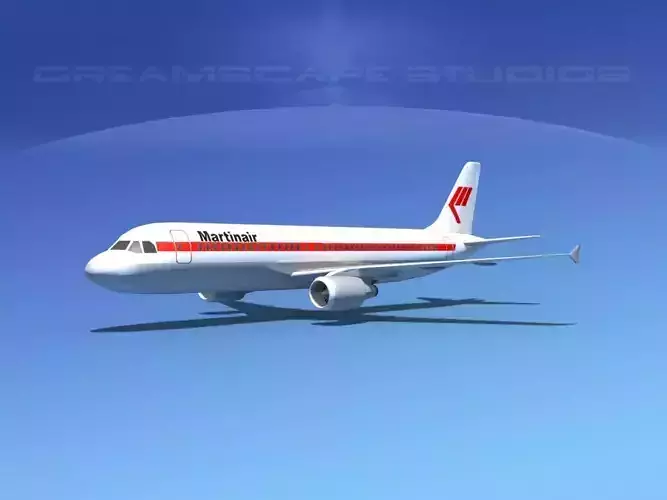 Airbus A320 LP Martinair Low-poly 3D model