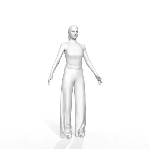 Blonde woman in flower patterned pants