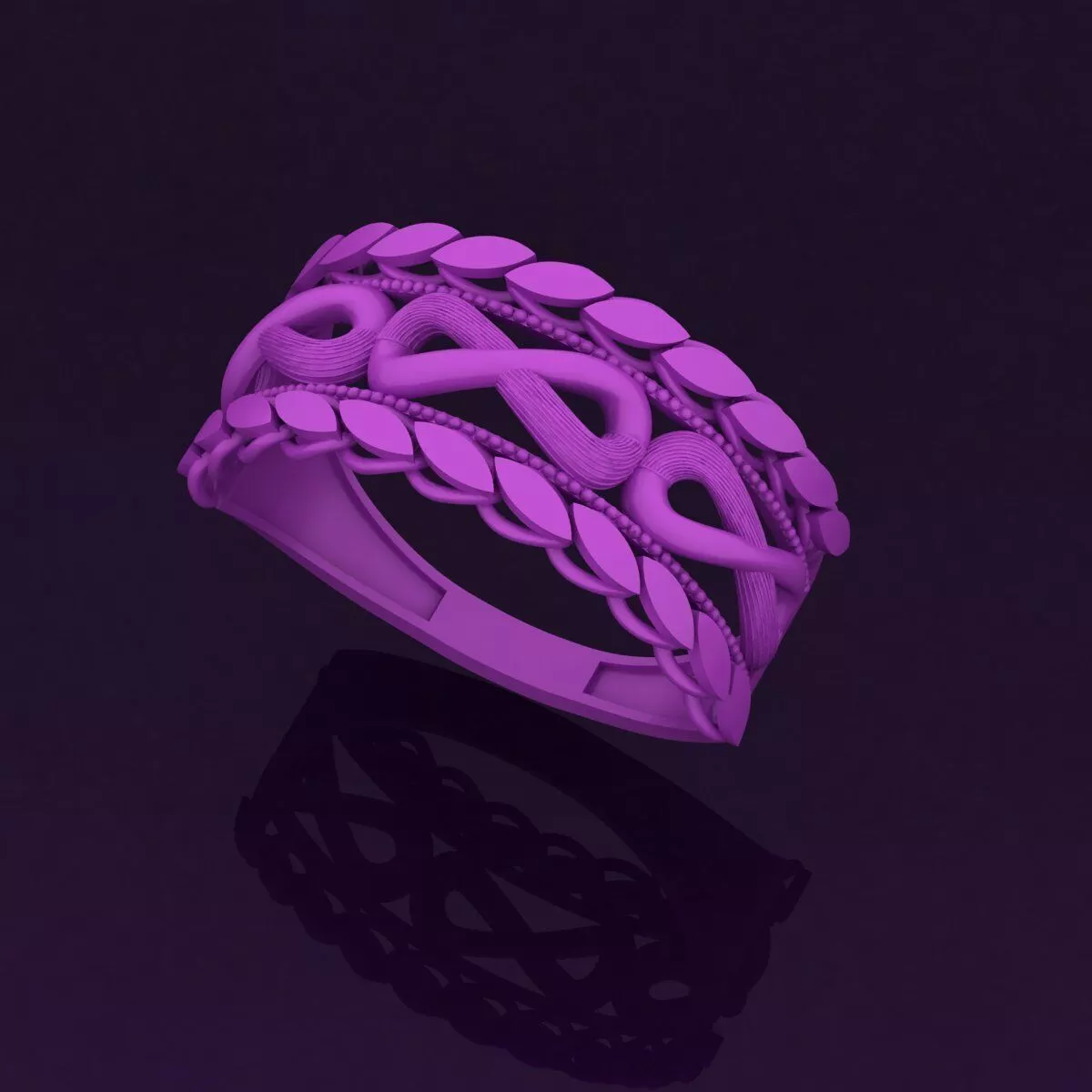 Modern Turkish Ring Design - Arabic Mesh Style 3D print model