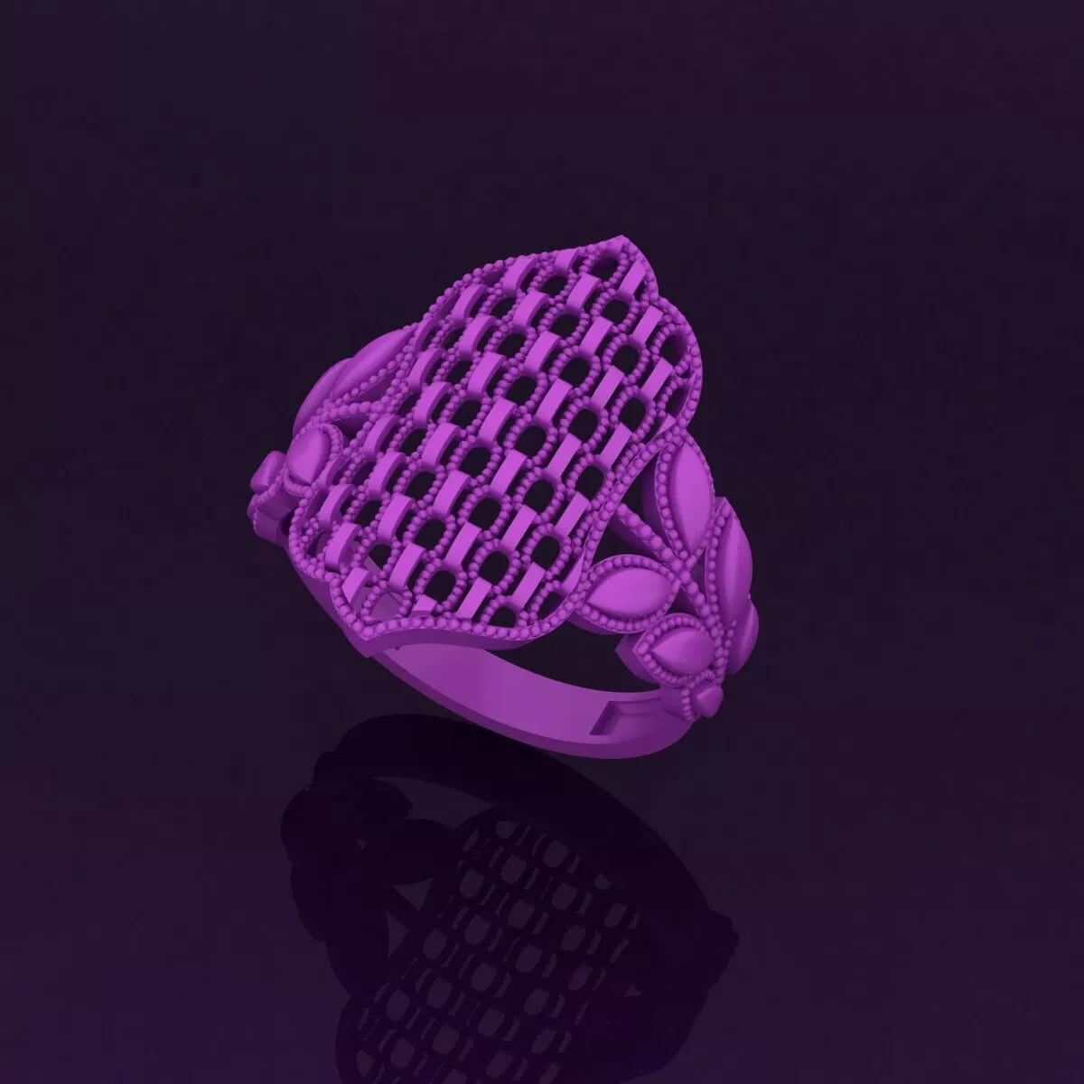 Modern Turkish Ring Design - Arabic Mesh Style 3D print model