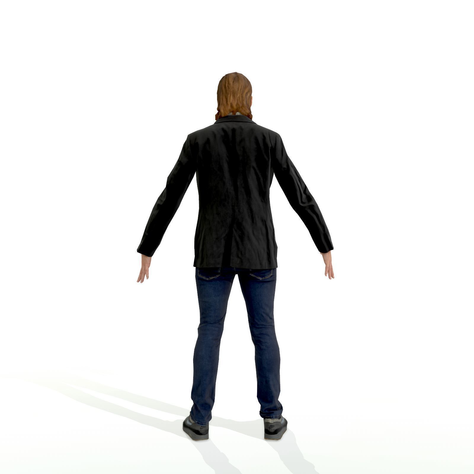 Blonde man in a dark suit Low-poly 3D model_28