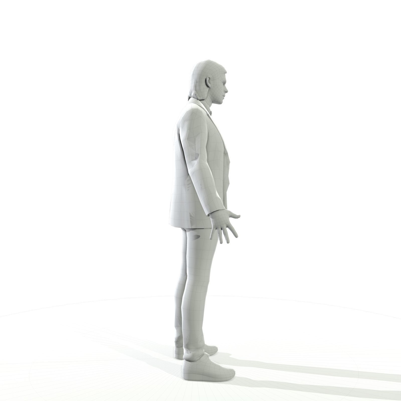 Blonde man in a dark suit Low-poly 3D model_26