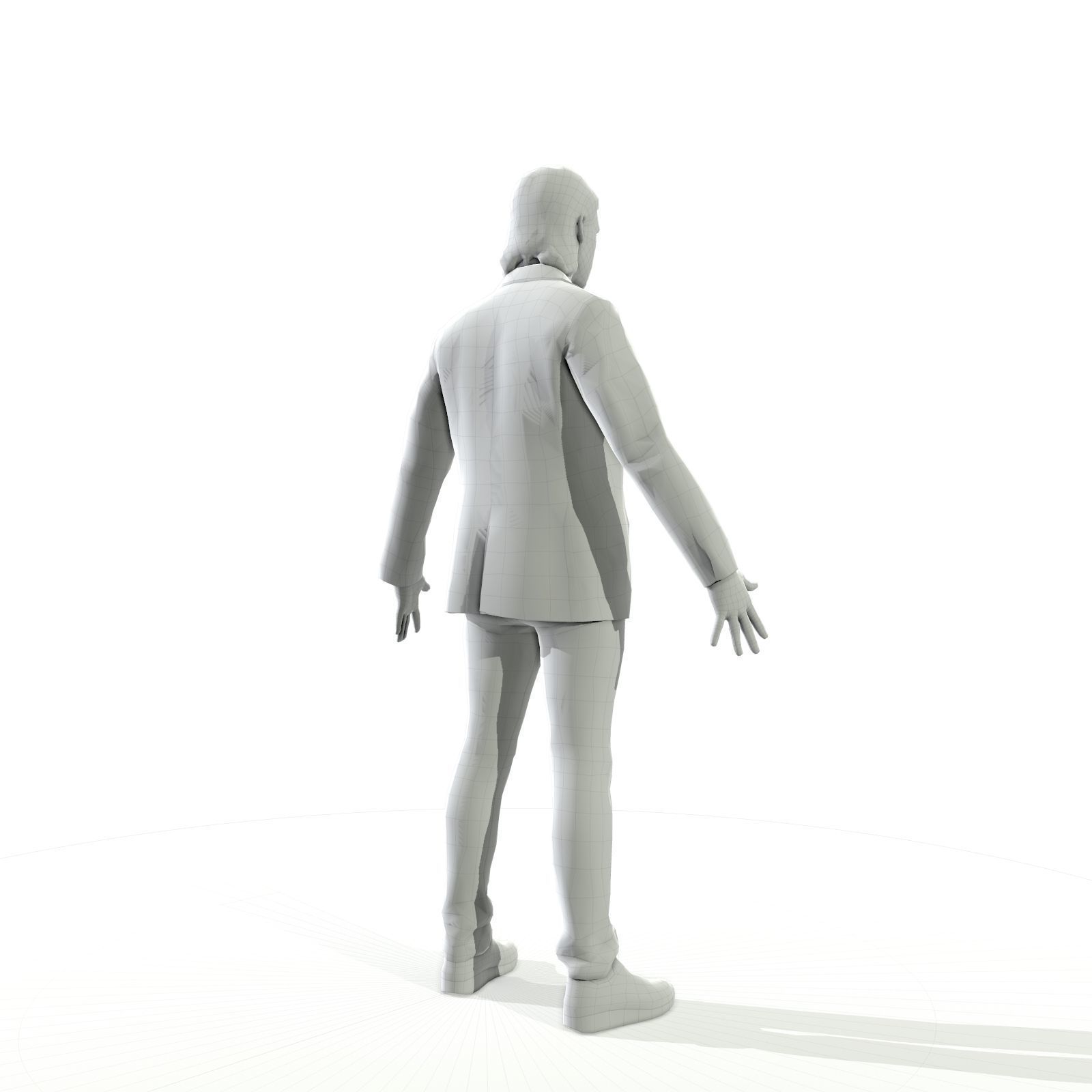 Blonde man in a dark suit Low-poly 3D model_13