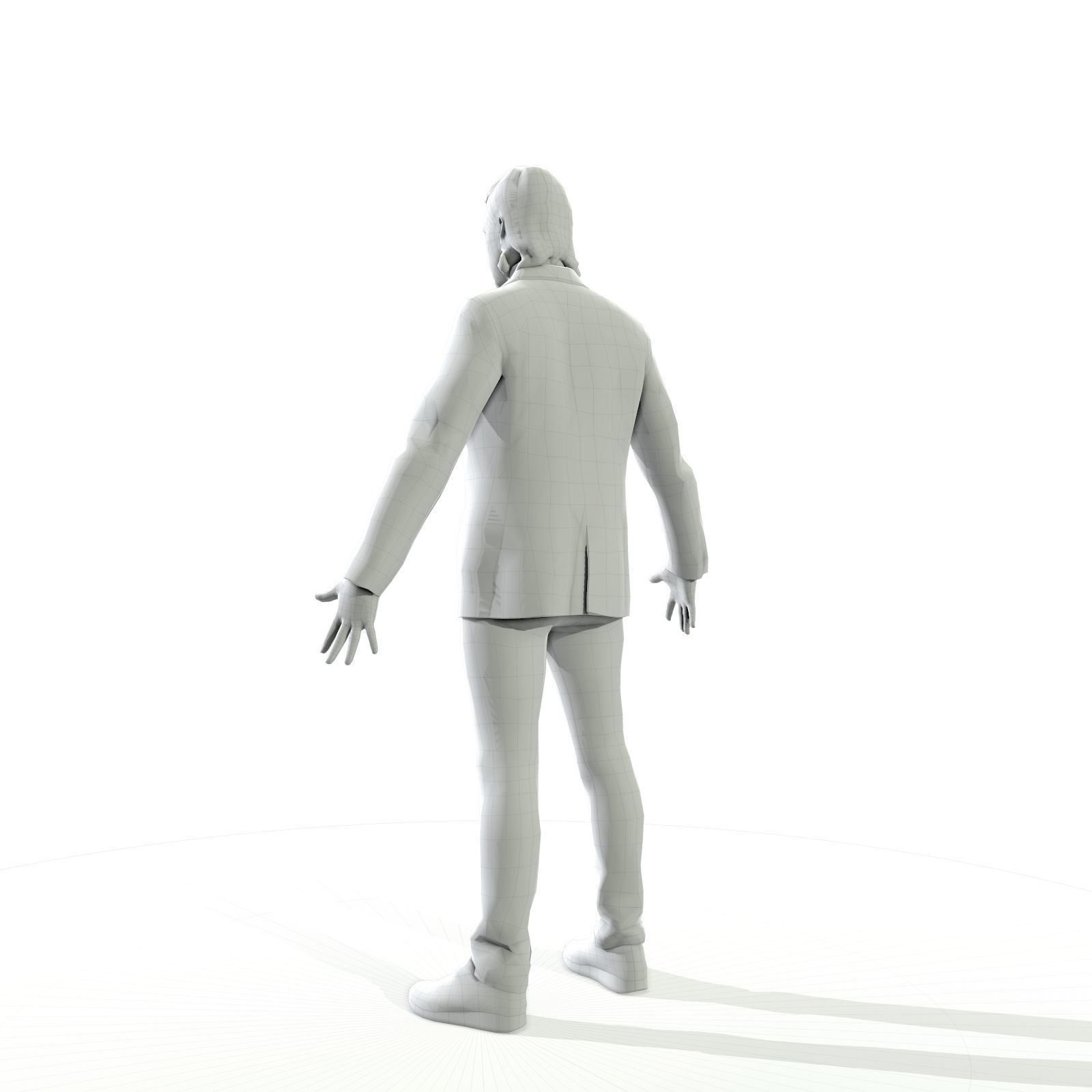 Blonde man in a dark suit Low-poly 3D model_17