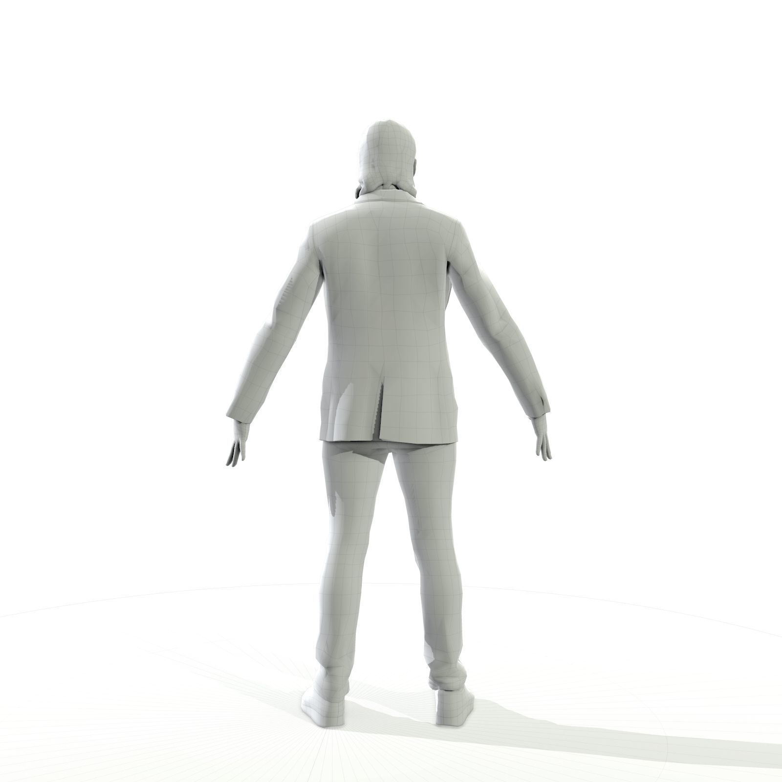 Blonde man in a dark suit Low-poly 3D model_16