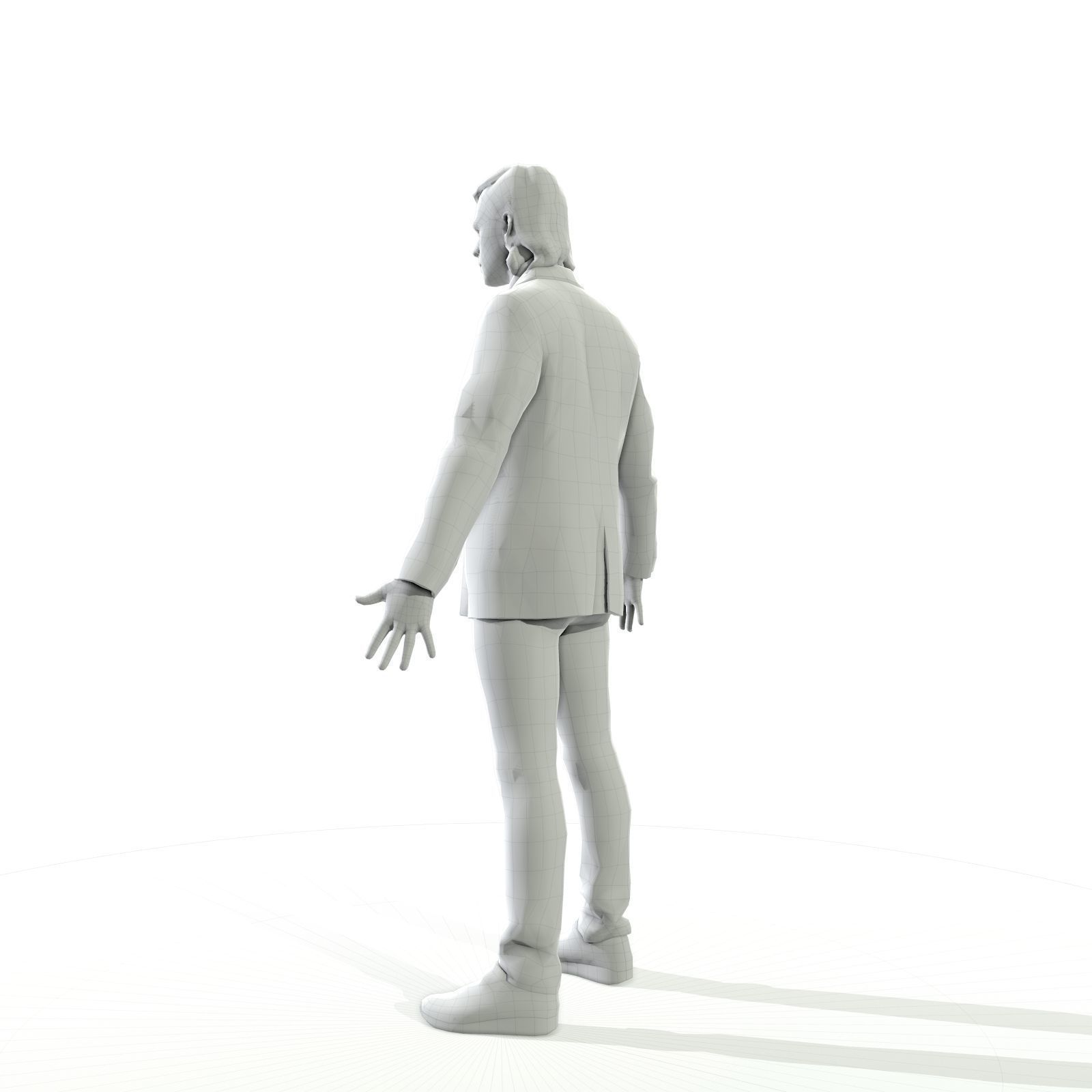 Blonde man in a dark suit Low-poly 3D model_27