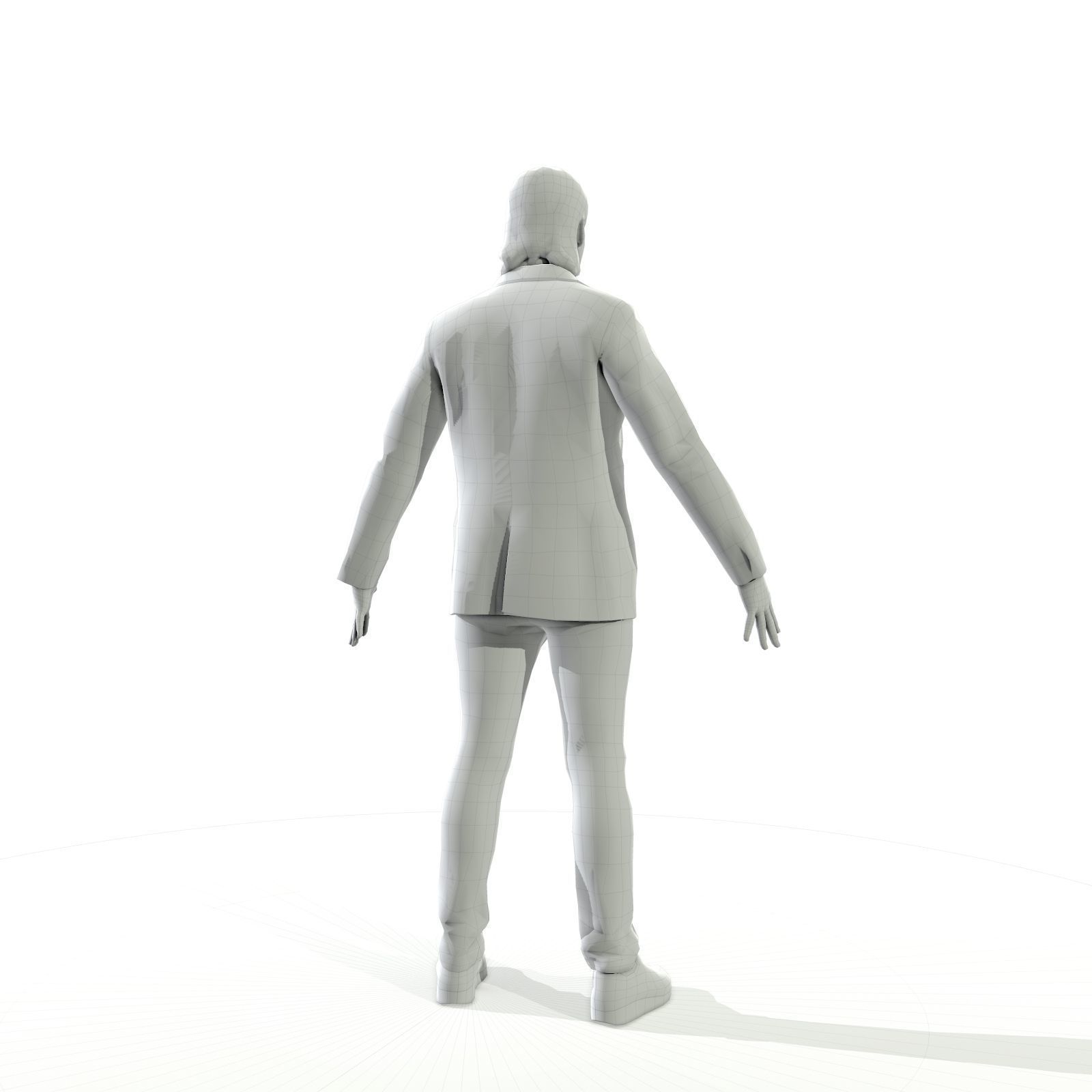 Blonde man in a dark suit Low-poly 3D model_34