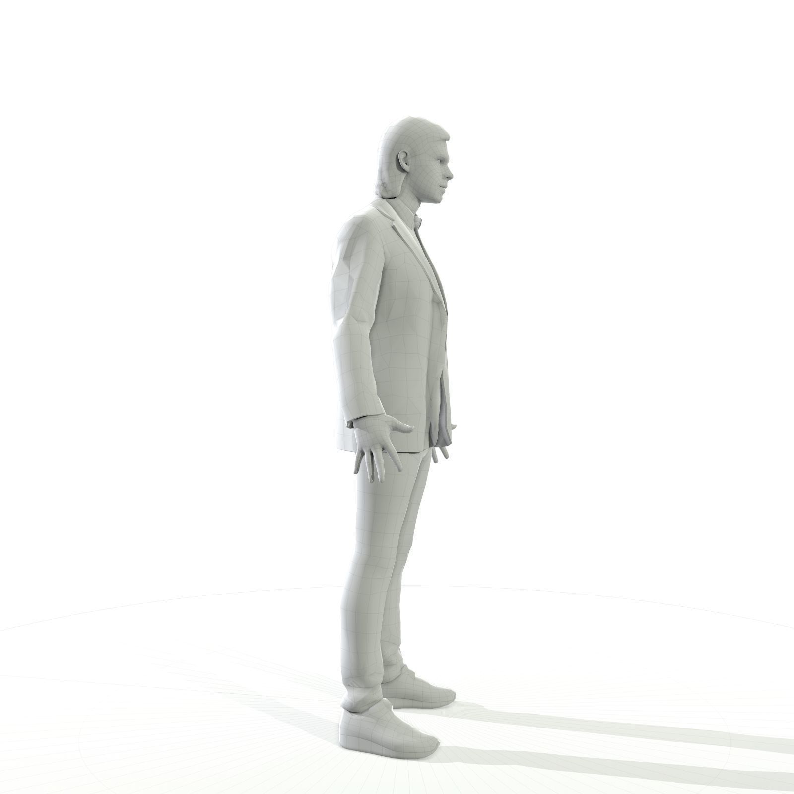 Blonde man in a dark suit Low-poly 3D model_21