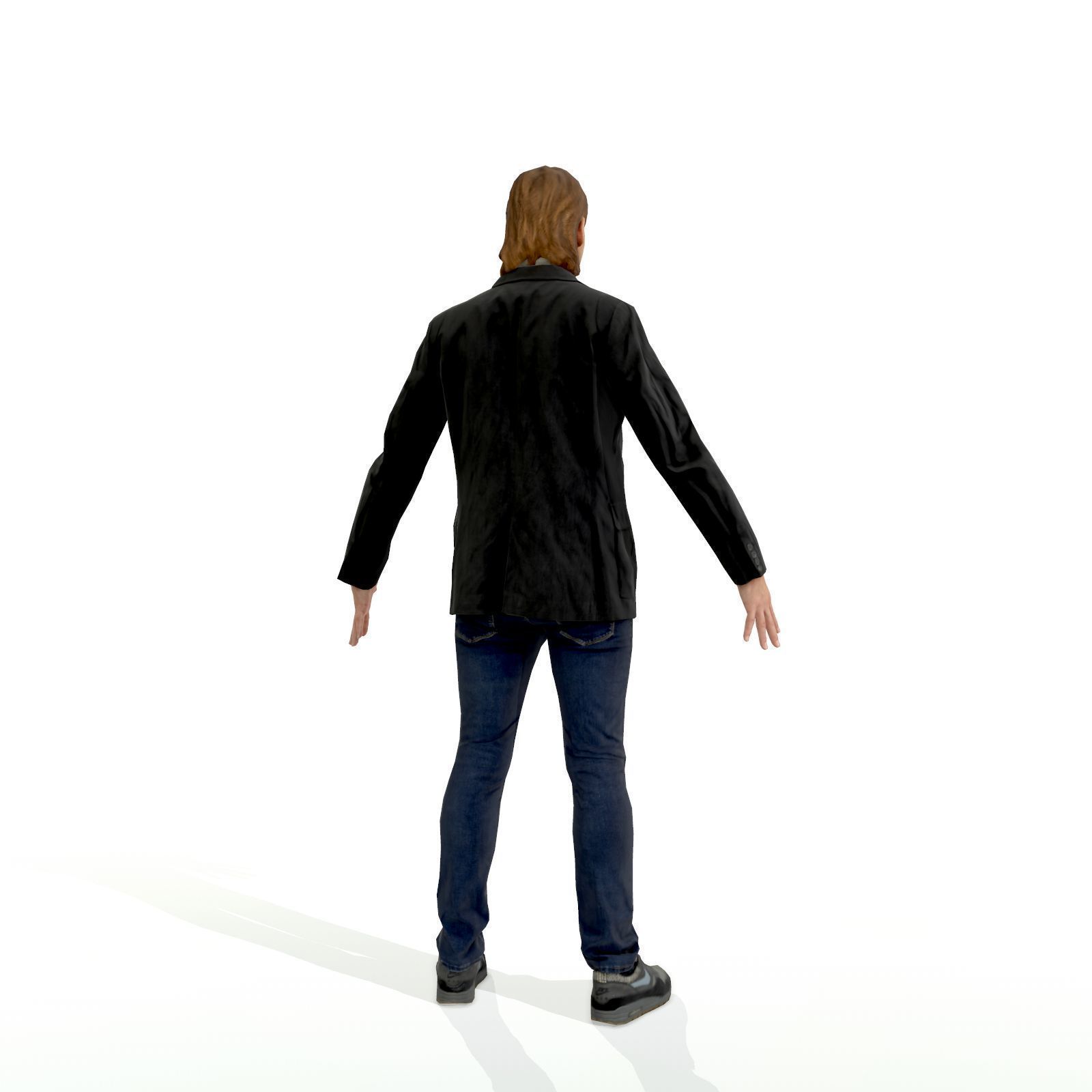 Blonde man in a dark suit Low-poly 3D model_19