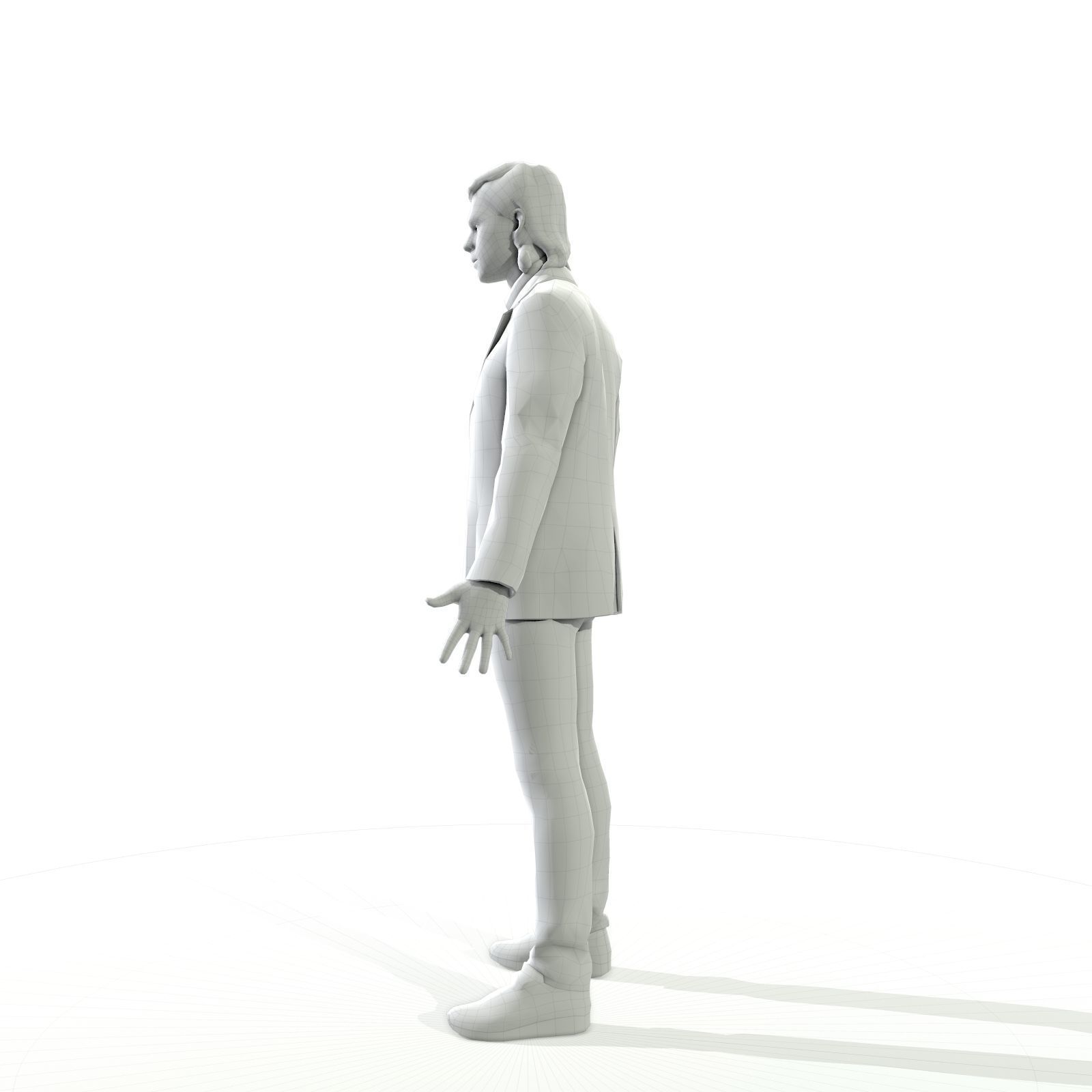 Blonde man in a dark suit Low-poly 3D model_31