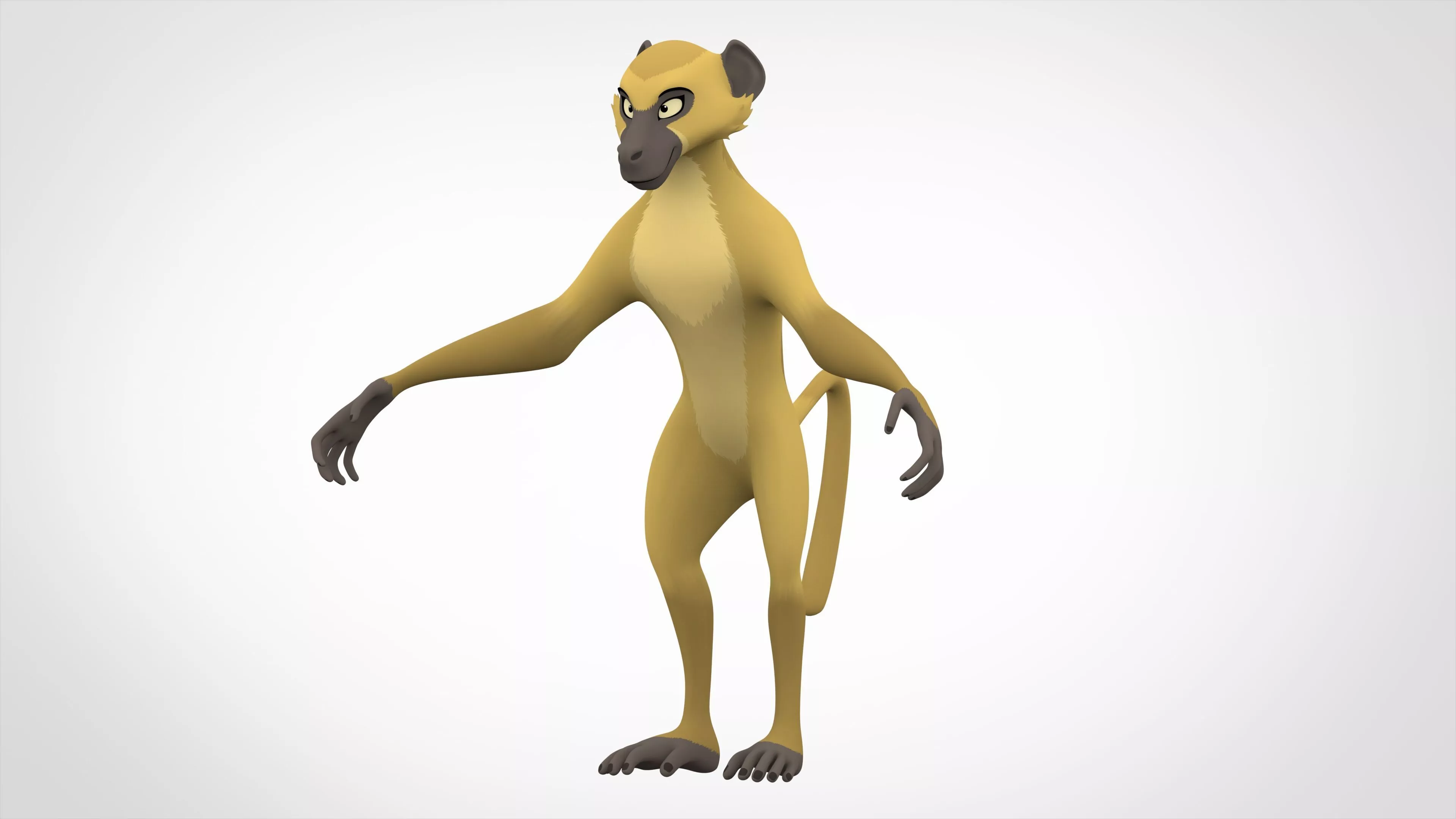 Yellow Baboon 3D model