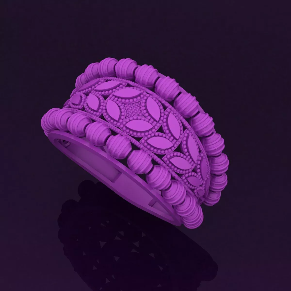 Modern Turkish Ring Design - Arabic Mesh Style 3D print model