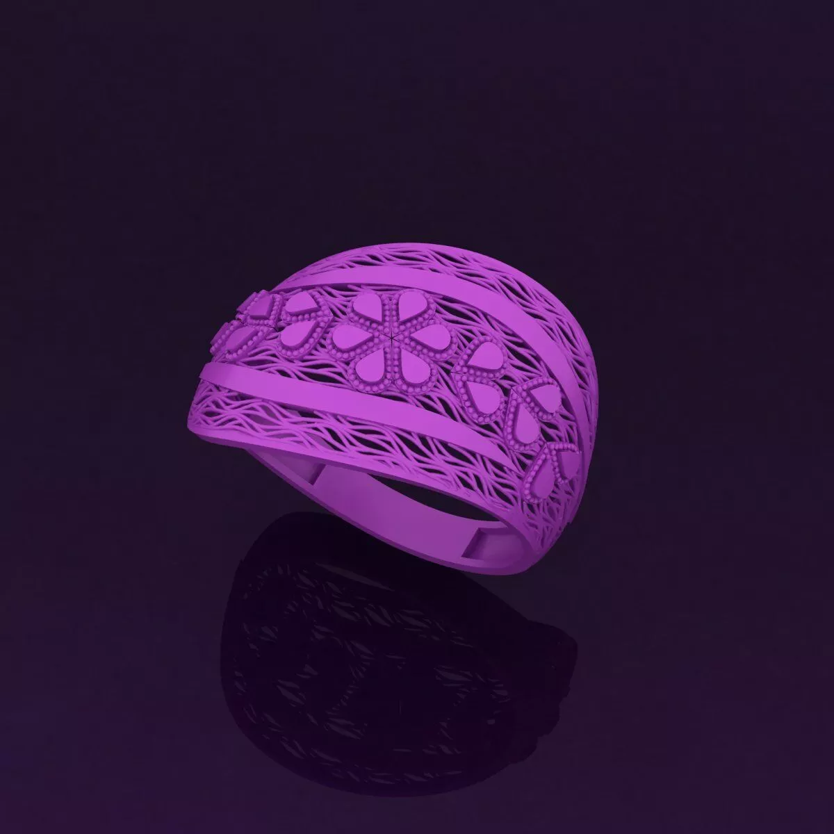 Modern Turkish Ring Design - Arabic Mesh Style 3D print model