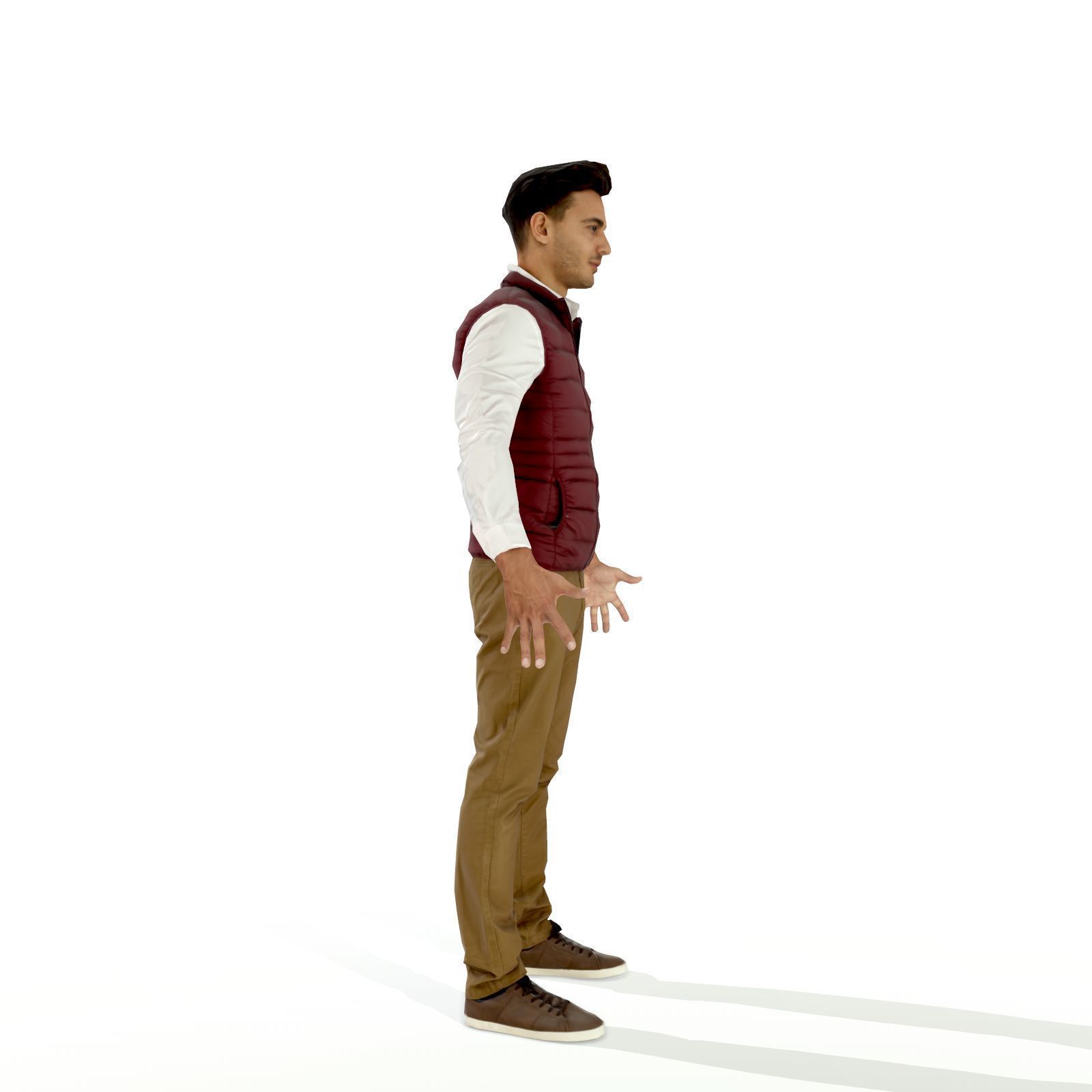 Business man in a dark vest Low-poly 3D model_30