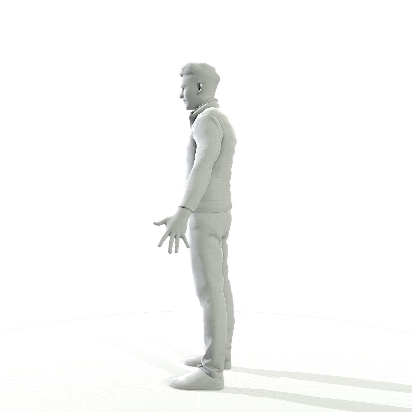 Business man in a dark vest Low-poly 3D model_25