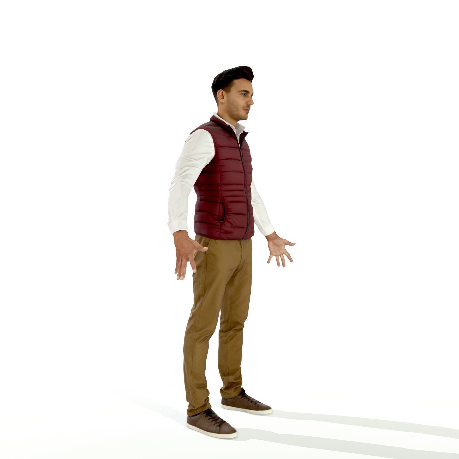 Business man in a dark vest Low-poly 3D model_27