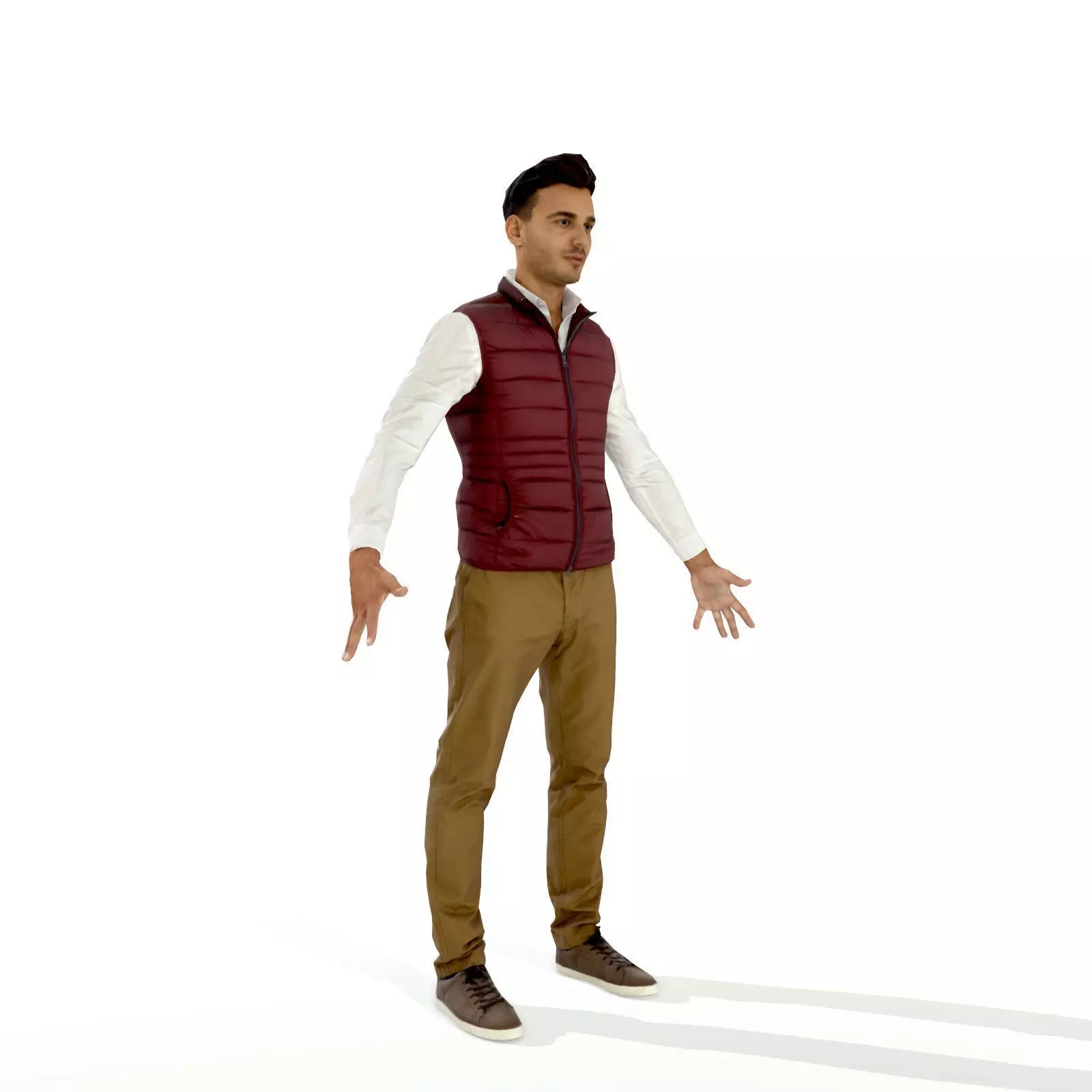 Business man in a dark vest Low-poly 3D model_0