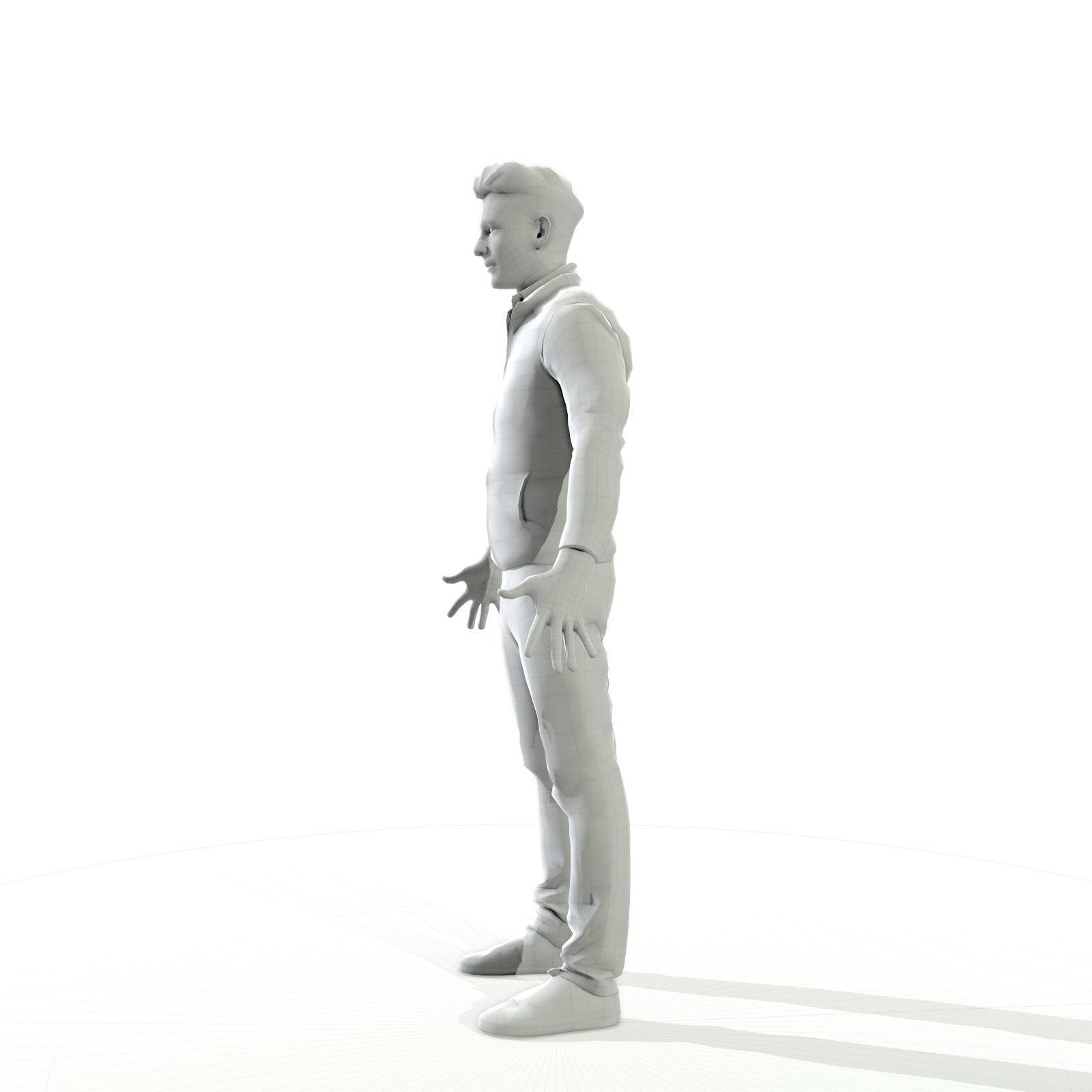 Business man in a dark vest Low-poly 3D model_35
